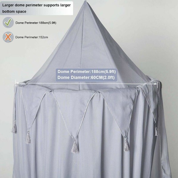 Lasten sängiverho Sängiverho Vauvan leikkihuone Kuvaaminen Noin 240 cm Korkeus Chiffon Riippuva Chiffon Makuuhuoneen Koristeluun Sänkyyn ja Makuuhuoneeseen (Harmaa)