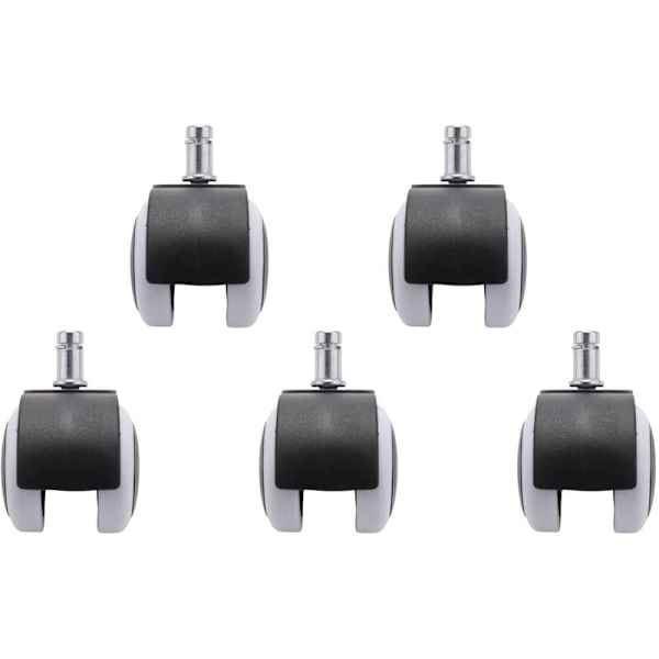 50mm kontorsstolsrullar - Set om 5 - Svart och vit