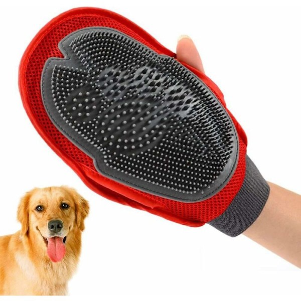 Hanske for hund, børstehanske for katt, hansker for pleie av kjæledyr, massasjehansker for pleie, 2 i 1 hansker for pleie HIASDFLS