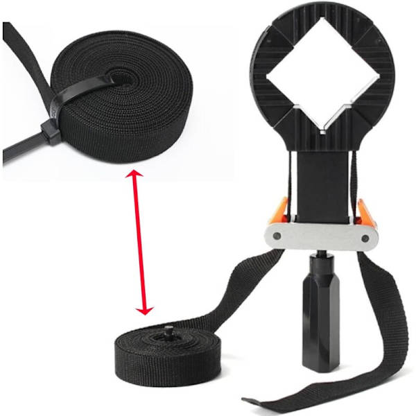 Säädettävä Kulma Clamp Strap, 4 Leukaa Säädettävä Kulma Clamp, Strap Clamp Kulma Clamp, Soveltuu Laatikon Kulmaan, Puukehykseen (Musta)