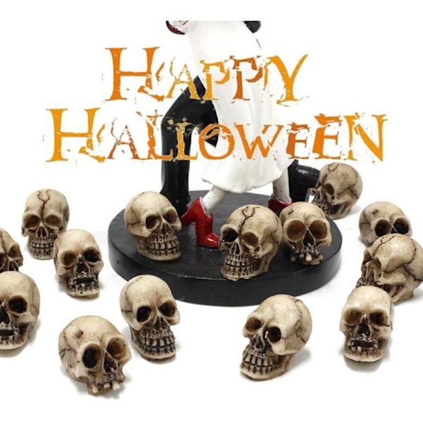 20 kappaletta simuloitu kallo malli moderni mini kallo DIY Halloween koriste hauska malli kokoelma