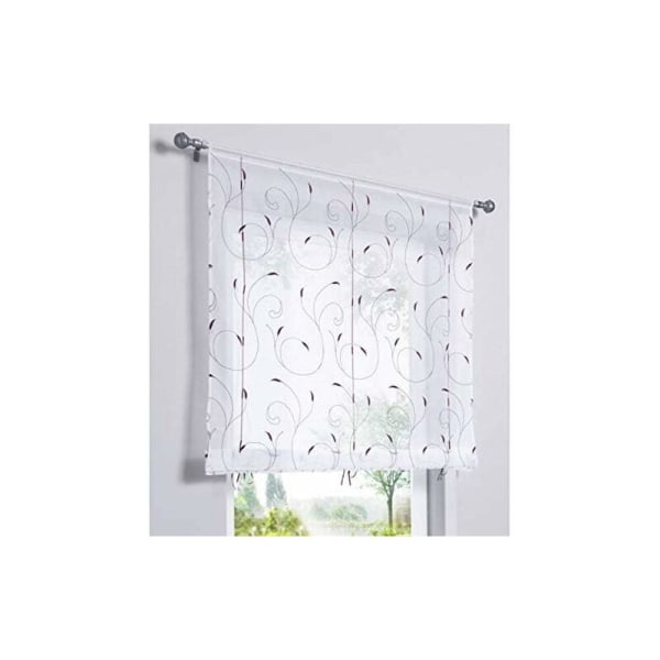 1 kappale ikkunan verhot kukka kirjonta Raffrollo korkealaatuinen Voile huoneen sisustus kylpyhuone parveke (Violetti, 80x140cm)-Sunny