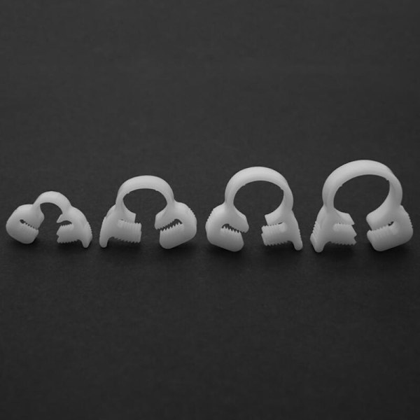 50 st 6 storlekar vita dubbla grepp nylon slangklämmor set 4.1-12.8 mm plast snäpp spärr sortiment kit