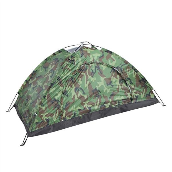 1-personers bärbar utomhuscampingtält utomhusvandring resecamouflage camping tupplur tält