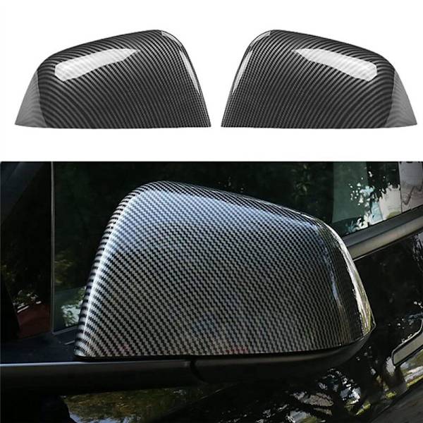 Side Mirror Cover Trim for Model Y 2021 2022 Exterior Accessories, Glossy ABS Fiber
