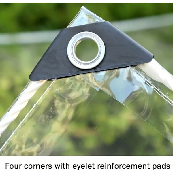 Transparent presenning Vattentät, Rivtålig Vattentät Skyddspresenning, Dammtät med Snöre (2x2m)