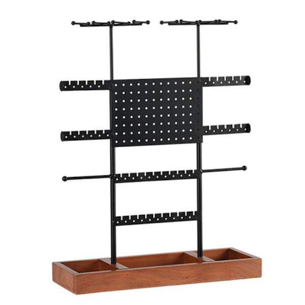 Træbase Stativ, til Justerbar Højde Organizer, Display Tower Metal Holder