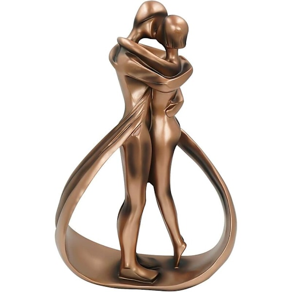 Statuette Par Kissende Par i Resin 25×16.5cm, Julegave, Minimalistisk Dekoration Figur Mand Kvinde til Familieværelse