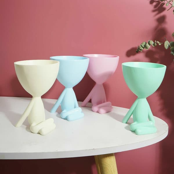 Den ondede vase pot søde pottebeholder enkel dekoration -Beige