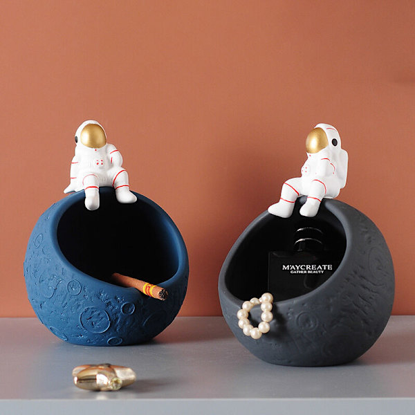 Astronaut Figurines Förvaring Harts Statyer för Kosmonaut Dekoration Astronaut Förvaring Skulptur, B