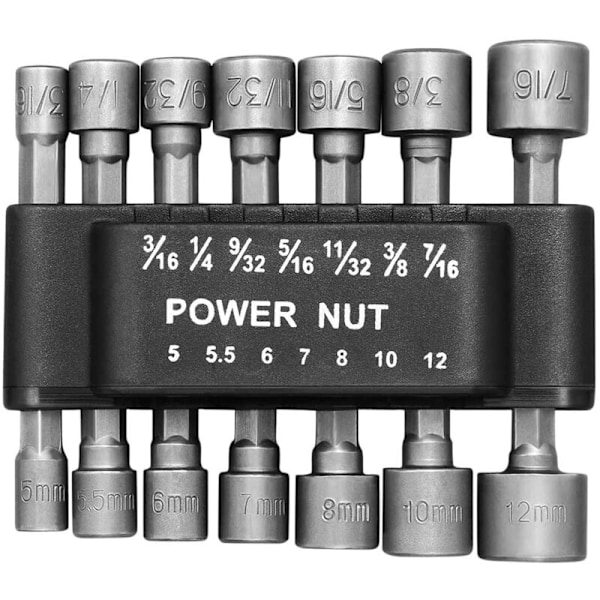 Tillbehör för skruvmejslar Set med 14 hylsor 5-13 mm - 1/4 hexagonadapterhylsa - För sladdlös borr eller skruvmejsel
