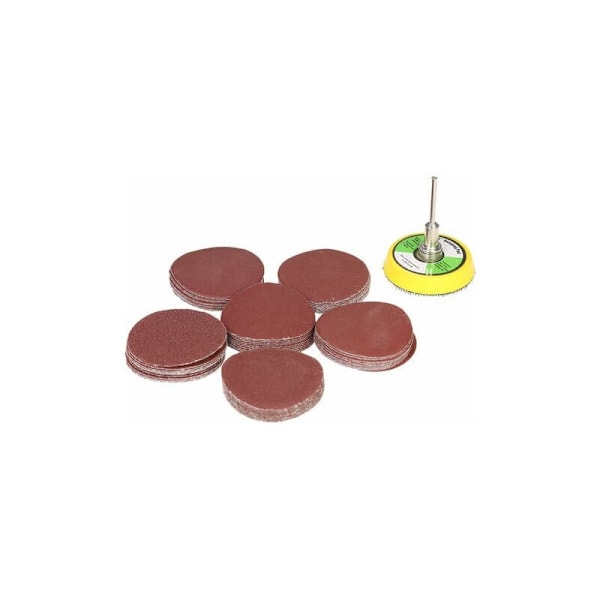 60Pcs 50mm 2" Sanding Disc 100-2000 Grit Sandpaper, With 2 Inch Abrasive Polishing Pad Plate Rotary Tool