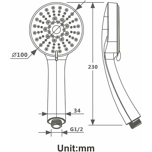 Håndholdt Bruseshower Højtryk 5 Funktioner Bruseshower Vandbesparende Håndbruseshower ABS Børstet Guld Regn Håndholdt Bruseshower med Silikon W