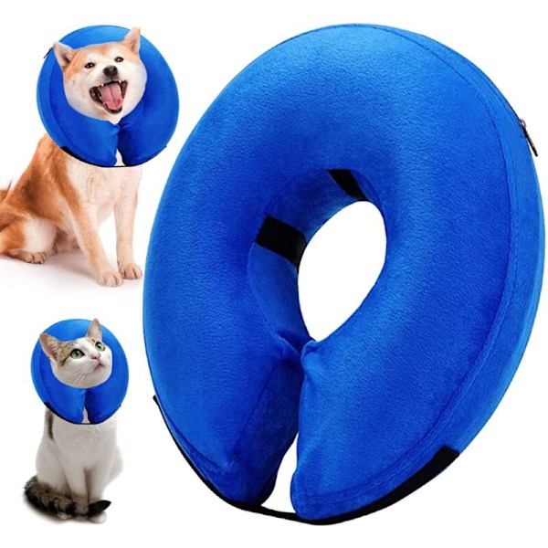 Hundkoner efter operation, mjuk uppblåsbar skyddande krage för små, medelstora eller stora hundar och katter, anti-bett, slickning, läkning S 22cm
