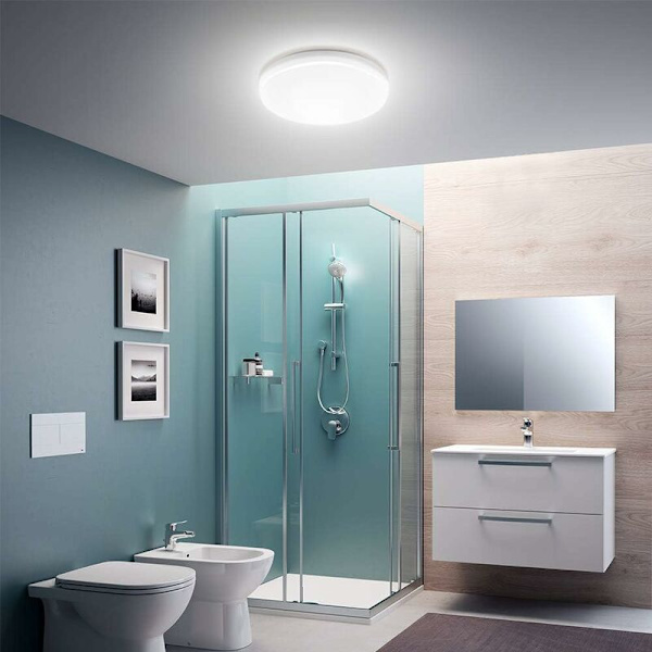 12W LED Taklampe, 23 x 5 CM Taklampe, Vanntett IP44, Nøytral Hvit 4000K, Rund LED Lampe for Bad, Soverom, Gang, Inngang, Sett