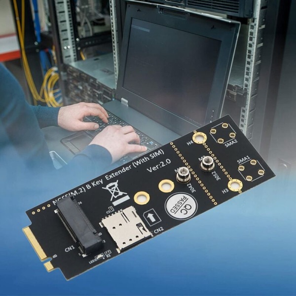 M.2(NGFF) Key B-adapter med SIM-kortplats för 3G/4G/5G-modul Stödjer NANO SIM-kort och 3042/3052 typ M.2 Key B-kortstorlek