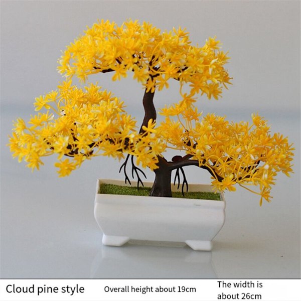 2 stk. Kunstige Bonsai-Planter i Plastik Potte, Falske Planteblomster Pottede Ornamenter til Soveværelse Bord, Grøn