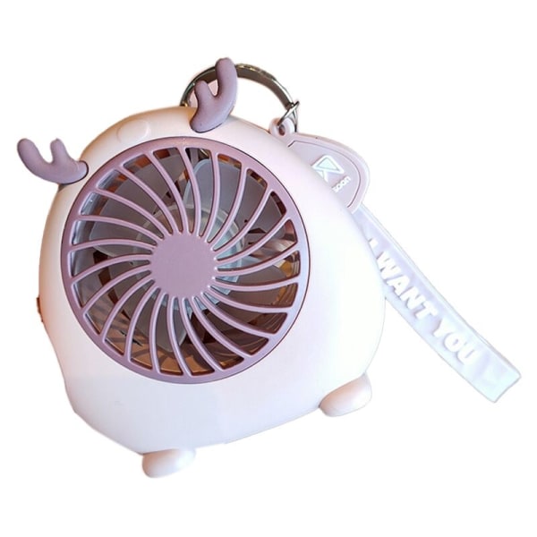 Fawn Handheld Fan USB-laddning Student Cartoon Bärbar Nyckelring Mini Fan C