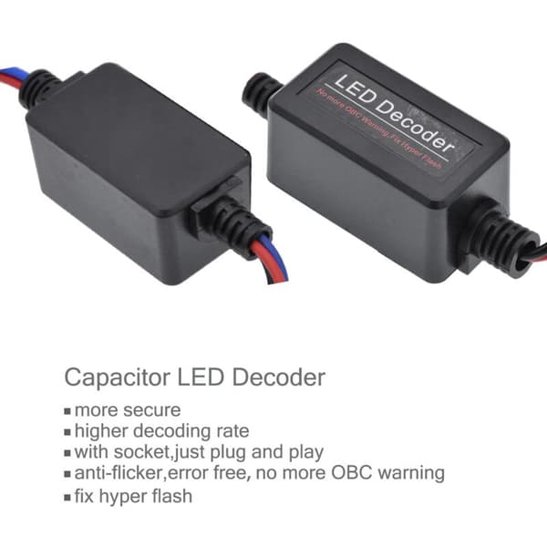 2 stk. LED-dekoder for bil 1156 (BA15S) Advarsel Feil Kanseller Blinklys