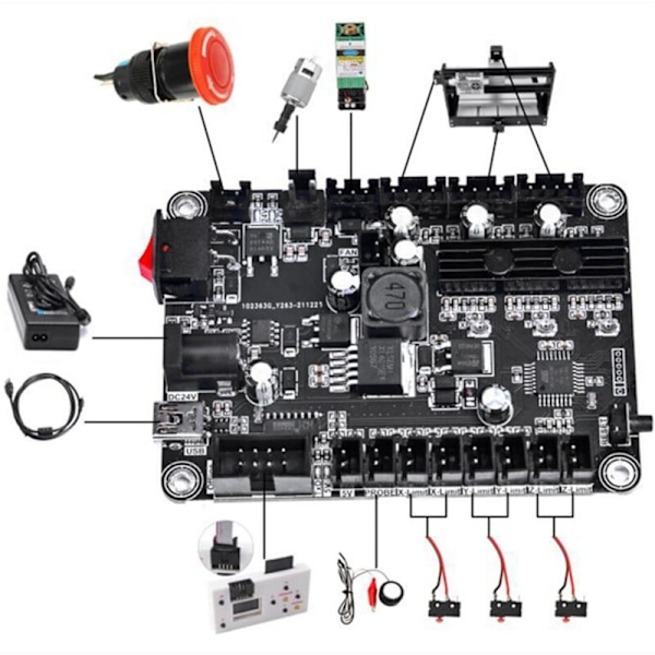 Grbl 1.1 USB-port CNC-graveringsmaskin styrkort integrerat 3-axligt drivrutin offline-styrenhet för maskin