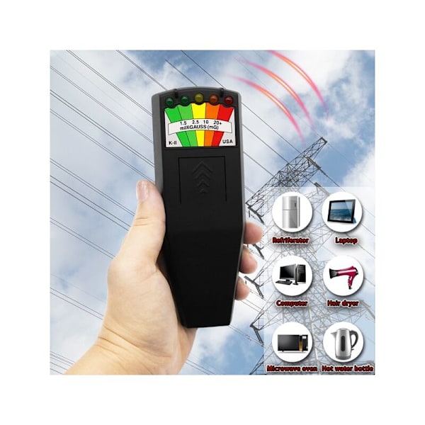 Portabel 5 LED EMF-mätare Magnetiskt Fält Spöksökning Paranormal Utrustning Testare Mätare