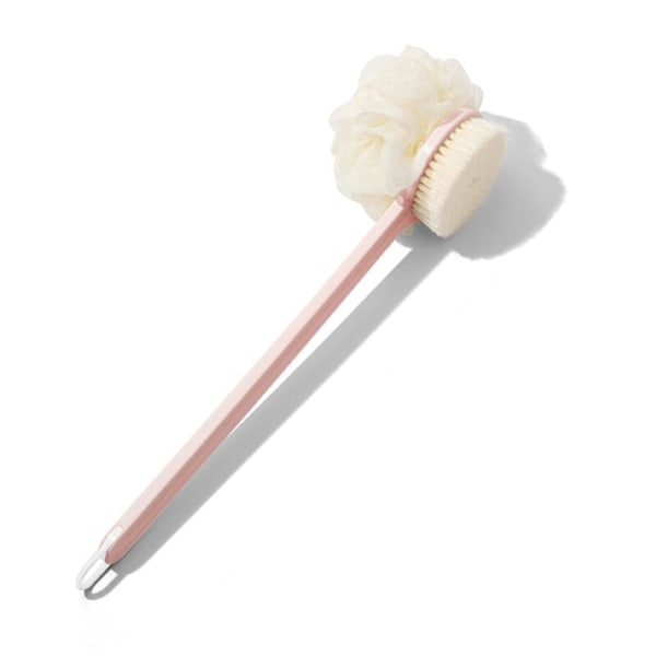 Bathing Artifact Long Handle Soft Bristle Bath Brush Scrubbing Mud Rubbing Ash with Foam Pink