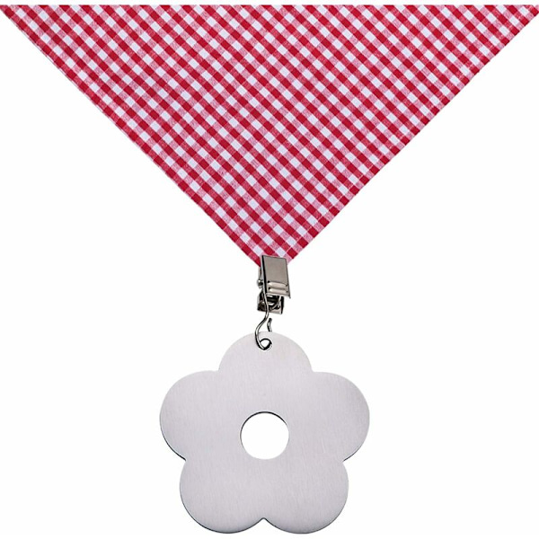 Set med 8 bordvekter i rustfritt stål, blomsterformet design, sølvfarget-
