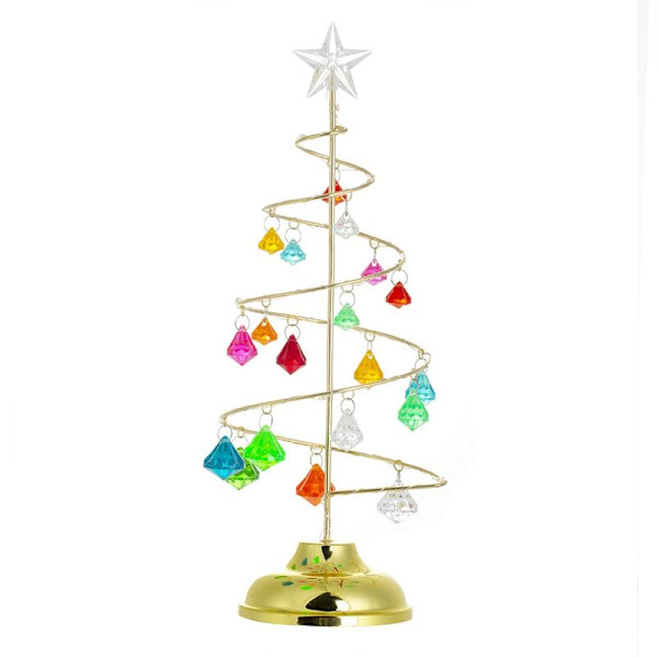 Julepynt Træ Krystal Borddekoration Julegaver Juletræ Belysning Fest Festival Dekor Lampe L