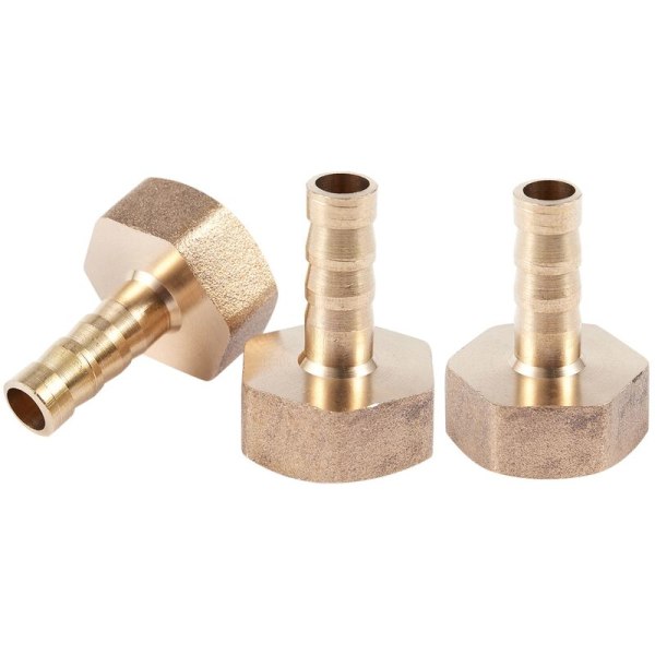 3 st 1/2 BSP gänga 8 mm luft pneumatisk gasslang slangklämma guld