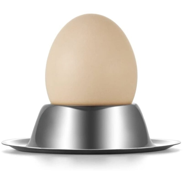 Sett med 6 eggkoppholdere, rustfritt stål eggkopper plater serviseholder for kokt egg, kjøkkendisplay