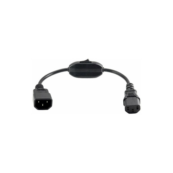 PDU UPS-strømkabel, IEC 320 C14 til C13-kabel med tænd/sluk-knap 30cm-