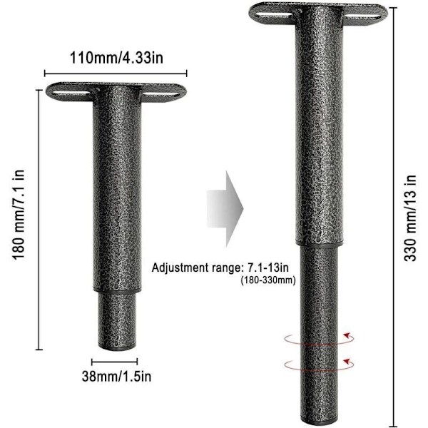 Sengsben, Box Spring-føtter, Sett med 2 Justerbare Metall Sengsben for Sengsramme, Meget Slitesterk Passer for Universelle Lameller, Metall Sengsramme, Garderobe, Sofa