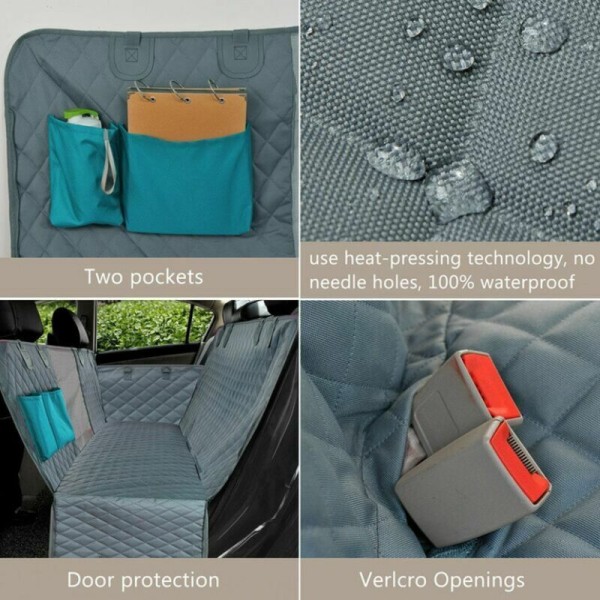 Beskyttende pude til bagsædet i bilen til hunde, grå
