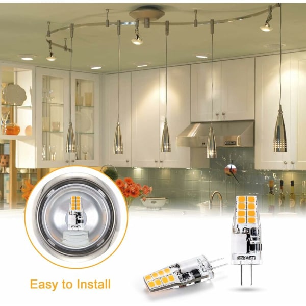 G4 LED-lampa 12V, 3000K varmvit, 3W motsvarande 35W G4 halogenlampa, 300 lumen, ej dimbar, 10-pack