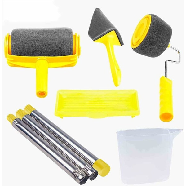 Professionel Paint Roller Pro Paint Brush Kit, vaskbart gør-det-selv udstyrssæt, Vægmalerullesæt, Malerrulle til hjemmet, kontorvægge