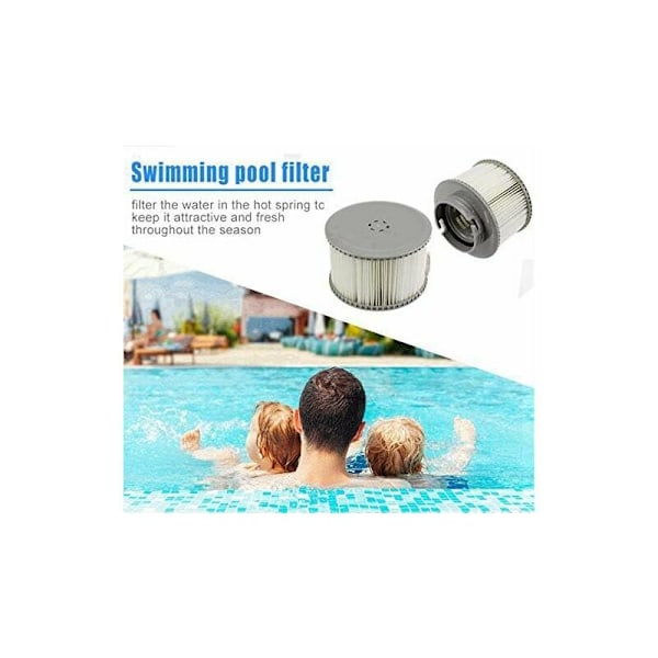 MSPA Reservefilterpatroner til alle Whirlpool Spas Swimming Pool modeller, Filterpatroner med net til MSpa Bubble Spa Spas (4 styk) -DENUO
