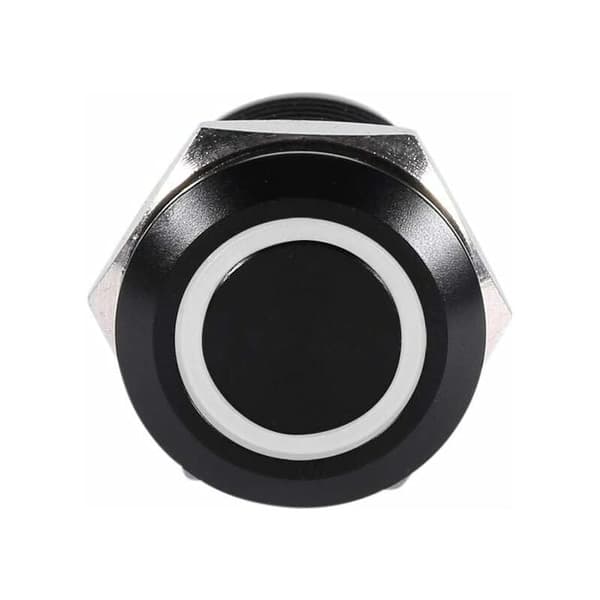 Momentary Push Button LED Push Button Switch 12mm Power Switch Vandtæt Bil Power Latching Switch (Hvid)