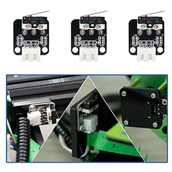 3D-skriver 10 stk. Grensebryter Mekanisk Brytermodul med 3-polet 39,3 tommers kabel for Ramps RepRa Tevo