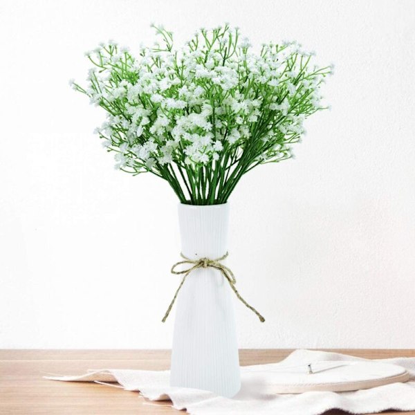 12 stk 90 Hoder 52cm Plast Kunstige Blomster Baby's Breath DIY Buketter Arrangement for Bryllupsdekorasjon