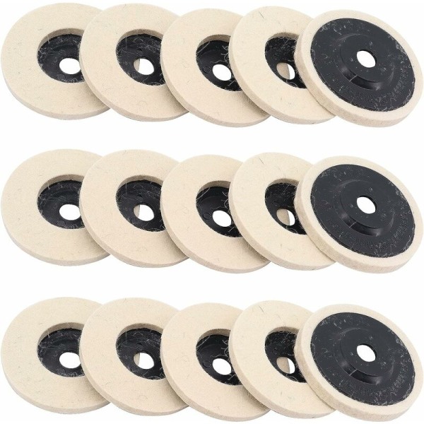 Polishing Disc, 15 Pcs 4 Inch 100mm Wool Polishing Disc for Angle Grinder