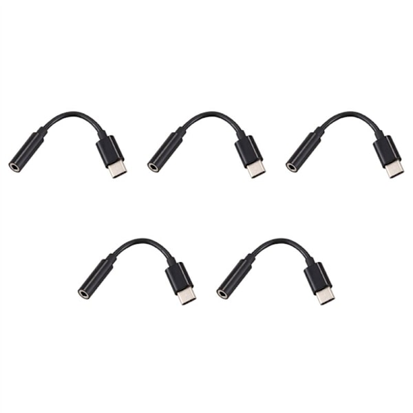 5X USB-C - 3,5 mm kuuloke-/kuulokkeiden liitäntäkaapeliadapteri, tyyppi 3.1 uros stereokuulokkeiden apuliitäntä 3,5 mm portti Moto Z