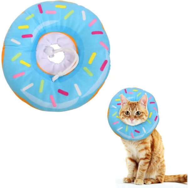 Conical cat collar (S, blue donut)-