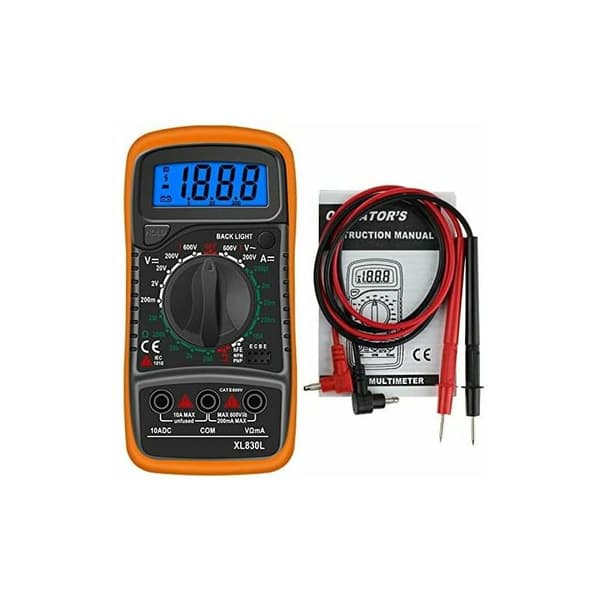 Digitalt multimeter LCD-ohmmeter voltmeter AC DC spenningstester krets tester summer. (Gul)