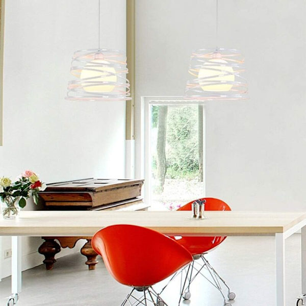 Nordisk Post-Modern Enkelt Hode E27 Jern Lysekrone, Spiral Taklampe, Restaurant Bar Internett C Liten Lysekrone, Enkel Kreativ Personlighet De
