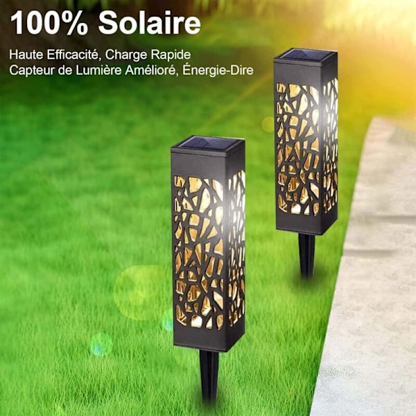 Solcellelys utendørs, IP65 Vanntette Solcellehagelys for sti, terrasse, plen, landskap, julefest (8 stk)