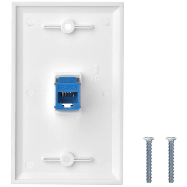 5 stk. Cat6 Ethernet vægpladestik 1 RJ45 netværksport hun til hun Keystone vægkoblingsplade - Blå