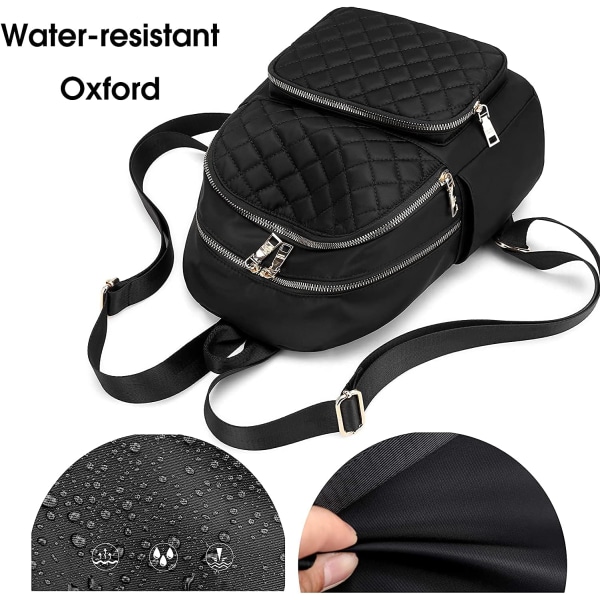 Vattentät Oxford liten ryggsäck - plånbok dam - minimode dam reseaxelväska (quiltad ryggsäck med plånbok)
