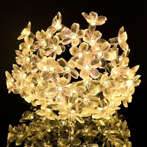 LED-aurinkokennovalosarja 12M 1000 LED-valosarja Ulkona Puutarha Joulujuhlan Koriste Aurinkovalot-Väri