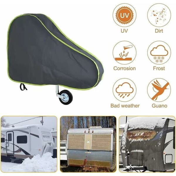 Tilhengerfestebeskyttende deksel, Universal Caravan-deksler, Tilhengerdeksel for Caravan Tilhengerfestehode med reflekterende striper