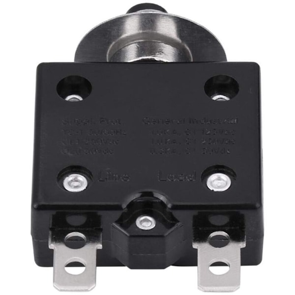 Sikringsautomat 5A 8A 10A 15A 18A 20A 30A Valgfri Nulstilling Termisk Afbryder, 125-250V AC 50V DC Overstrømsbeskyttelse Trykknap Sikringsautomat(